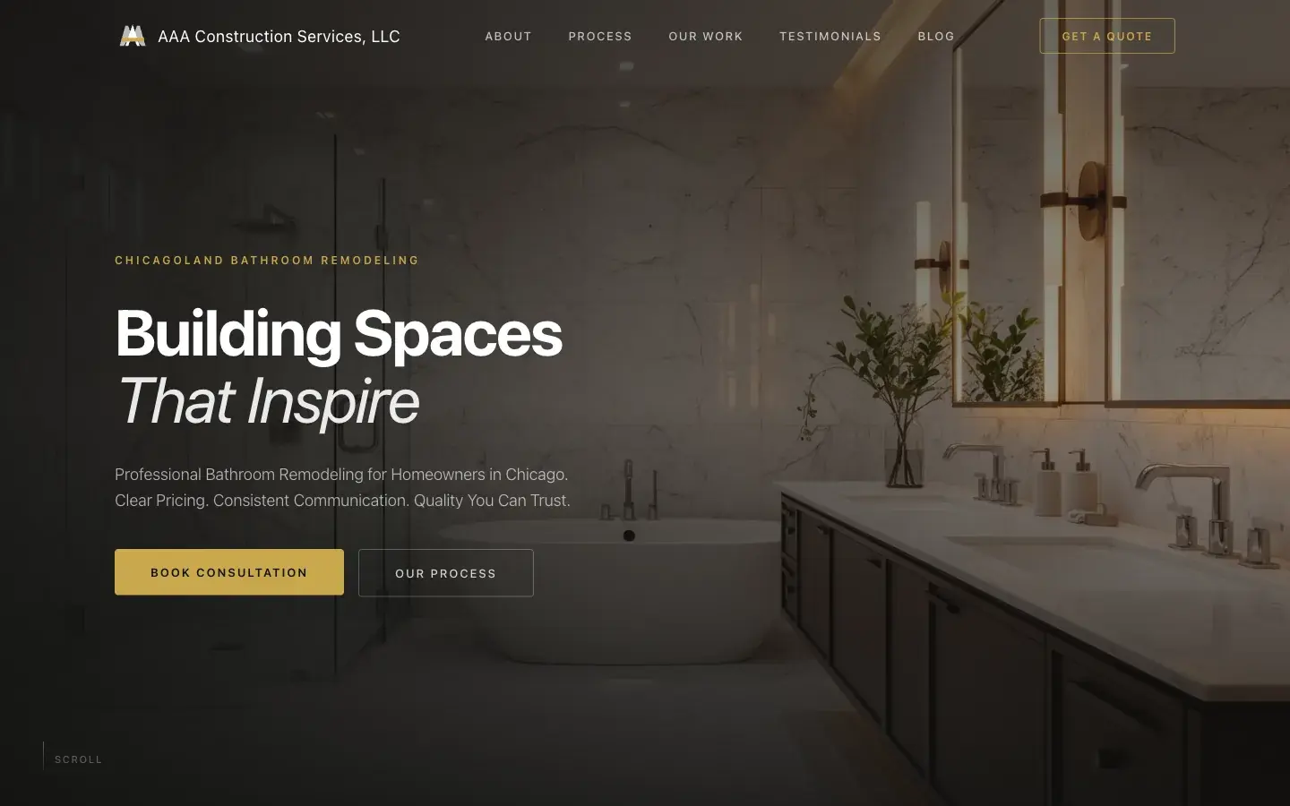 AAA Construction Services website screenshot
