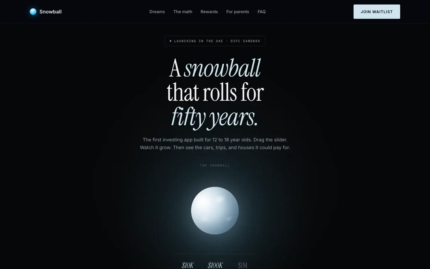Snowball website screenshot