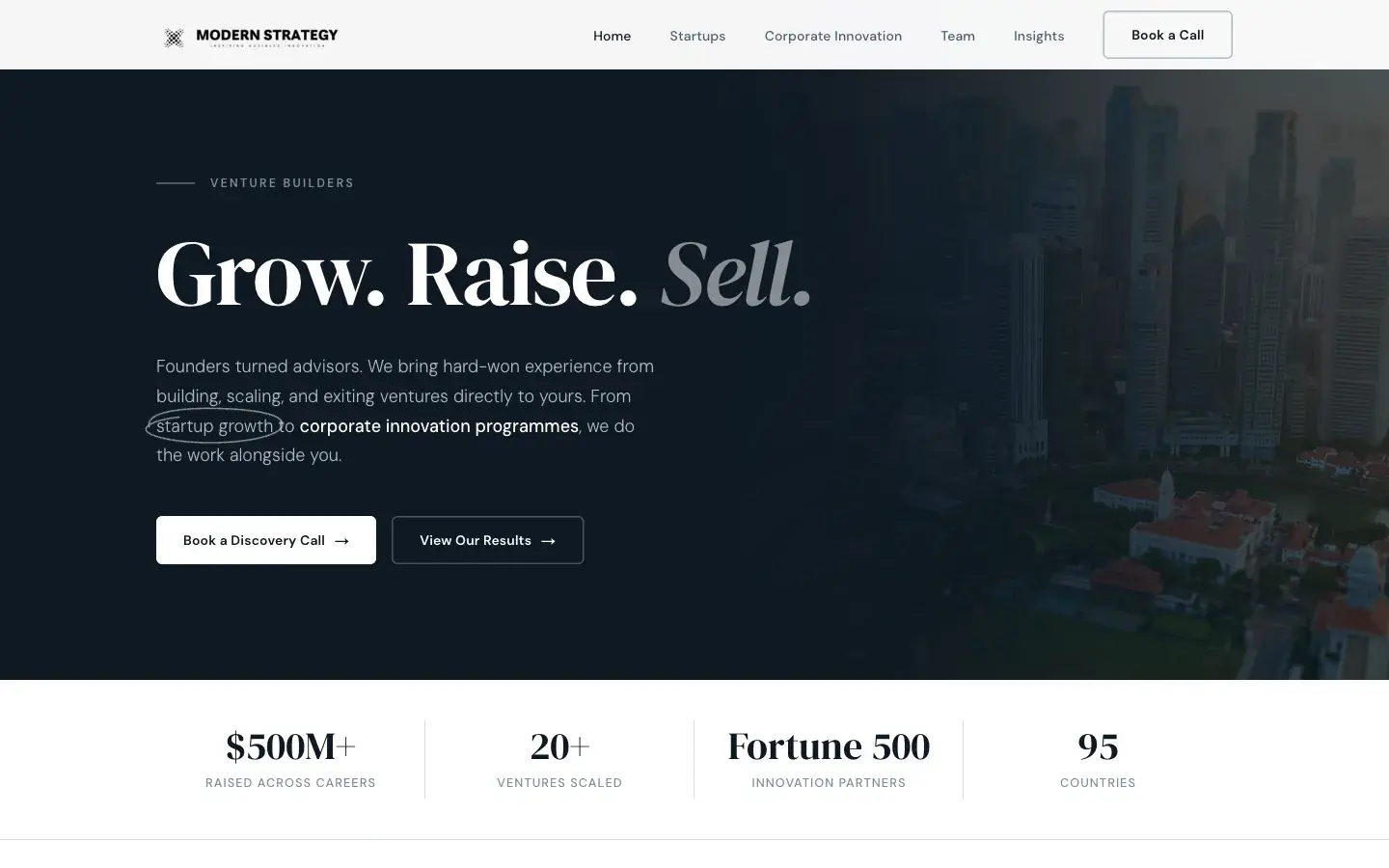 Modern Strategy website screenshot
