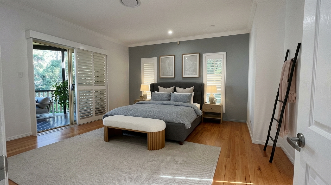 Master Bedroom — restyled as a raw iPhone listing photo
