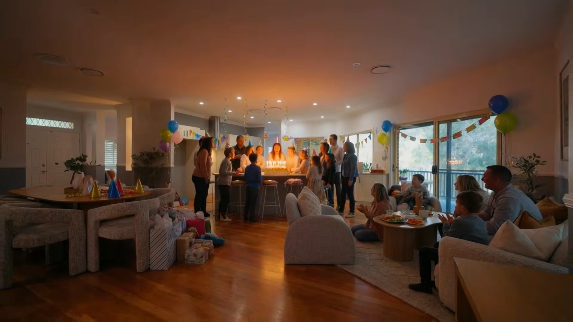 Open Living + Kitchen — original cinematic film frame