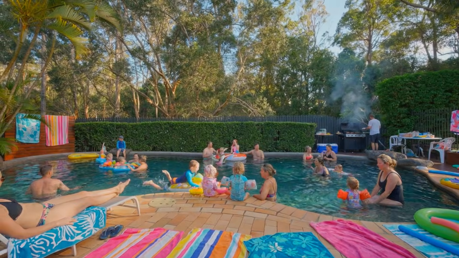Backyard Pool — original cinematic film frame